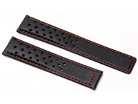 Black Rally Style leather watch strap to fit Tag Heuer Watches